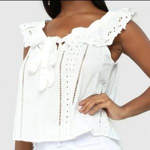 Fashion Nova Off Shoulder Top - Off White